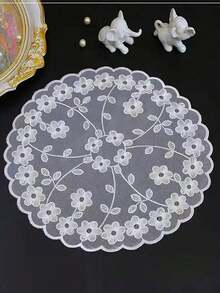 1pc Vintage Crochet Lace Tablecloth, Floral Pattern - Perfect As Heat Resistant, Air Fryer Dust Cover, And Home Decor Lace Tablecloth Bohemian Placemat - 多色 2 - 查看 5