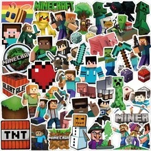 Minecraft 50张官方授权卡通地牢建造游戏贴纸，高品质防水防刮防紫外线装饰贴纸，适用于笔记本电脑、水瓶、滑板等，是送给妈妈、爸爸、祖父母、老师、朋友的绝佳礼物，也是情人节的趣味礼物。 - 多色 - 查看 6