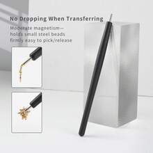 3入組磁性美甲筆磁鐵棒貓眼美甲設計工具小鋼球拾取工具美甲配件 - 黑色 - 查看 9