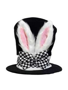 1PC Carnival Party Velvet Hat Plush Rabbit Ears High Hat Easter Cosplay Dress Up Carnival Festival Props Rabbit Ears Hat - A - View 4