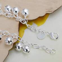925 Silver Plated Bells Bracelet For Women Wedding Party Fashion Charm Jewelry - Silver - View 3