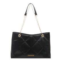 1件装优雅绗缝仿皮女士手提包，大容量单肩斜挎包，拉链封口，涤纶衬里，适合各种场合 - 彩色 - 查看 13