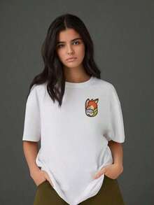 Playera Fox Nicky and Rabbit Judy logo para pareja Tela Lisa de 100% algodon de manga corta con estampado de calidad colorido - Negro - Ver 6