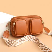 Bolso de hombro cruzado para mujer, de cuero genuino de primera calidad, minimalista y de alta gama, versátil y casual, para cámara fotográfica. - Azul - Ver 1