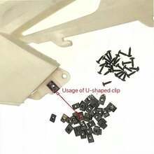 100 chiếc ốc vít tự ren hỗn hợp bằng kim loại, ốc vít, kẹp hình chữ U kèm ốc vít chống gỉ, kẹp, tấm sắt - Hình chữ U - Xem 6