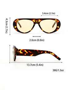 Retro Leopard Print Tinted Fashion Glasses - Leopard Light Tea Tablets - View 3