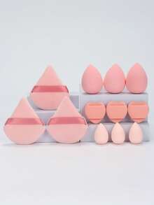 12 piezas Juego de esponjas de maquillaje portátiles, versátiles para uso diario y de viaje - Multicolor - Ver 15