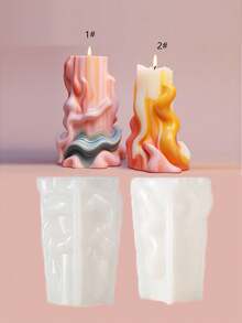 不对称圆柱体 DIY 手工香氛石膏多功能硅胶模具 - 柱子 - 查看 2