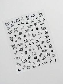 3/6/12张可爱卡通猫装饰贴纸，卡哇伊风格，适用于手账、日记本、剪贴簿、DIY笔记本装饰，也可用于学校、办公用品、剪贴簿、文具等，趣味贴纸，Kindle适用 - 多色 - 查看 7