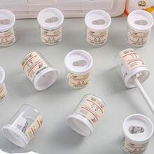 2pcs Minimalist Double-Hole Pencil Sharpener, Student Creative Round Pencil Sharpener, Portable Rotary Pencil Sharpener, Metal Blade Hand-Cranked Sharpener, High-Aesthetic Pencil Sharpener, Small And Cute, Non-Messy - Multicolor - View 3