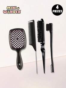 5支/4支/2支装美发梳套装，6.8盎司/200毫升连续细雾喷雾瓶，适合成人和女孩，趣味梳子，尖尾梳边缘梳，适合发型设计和剪发 - 彩色 - 查看 6