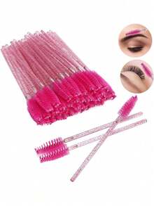 100pcs/50pcs Disposable Eye Black Mascara Brush Cleaning Crystal Mascara Brush Mascara Extension Cosmetics - Multicolor - View 10