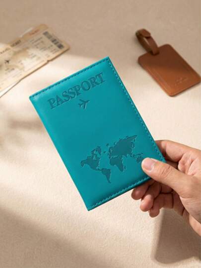 1pc Couple Travel Passport Holder Travel Document Storage Set Creative Passport Holder And Ticket Holder Suitable For Holiday Travel Protection, Suitable For Travel Storage Bags, Bosmetic Bags, Makeup Bags, Vacation Storage Bags, Large-Capacity Cosmetic Storage Boxes, Makeup Boxes, Suitable For Lipsticks, Brushes, Skin Care Products