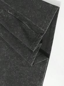 Womb Cursed Choso  Retro Vintage Unisex Oversize Manga Washed Heavyweight Cotton T-Shirt, Gift For Anime Fan, Anime Loversummer Outfits For Womenmens Clothes - 黑色 - 查看 3