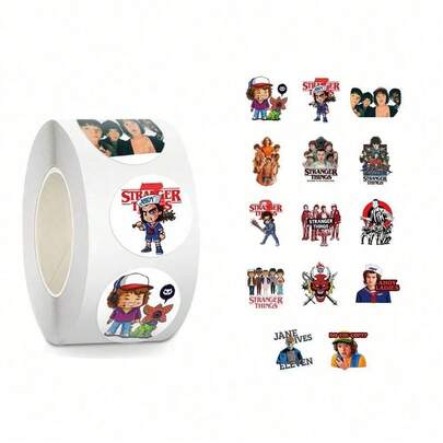 1 Roll Stranger Things Scroll Stickers, Popular American TV Series Stranger Things Peripheral Decorations, Handbooks, Notebook Stickers Diy,The Perfect Holiday Gift, A Gift For Fans And Friends