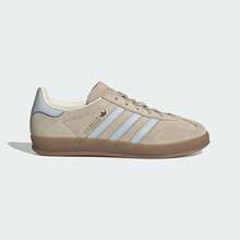 Adidas 三葉草男女鞋GAZELLE休閒鞋T頭鞋德訓鞋板鞋 - 米色/藍色 - 查看 2