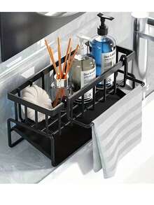 1 cái Giá để đồ đa năng cho bồn rửa, giá treo khăn, chất liệu (nhựa cứng cao), giá đựng đồ nhà bếp, giá đựng đồ dùng vệ sinh, cấu trúc hai lớp, giá đựng miếng bọt biển máy rửa chén, giá để ráo dụng cụ nhà bếp, giá đựng đồ bằng bi kim loại cho bồn rửa, giá sắp xếp nhà bếp, giá đựng khăn và thảm bồn rửa, giá đựng đồ bằng bi kim loại cho bồn rửa, nhựa PP bền, tiết kiệm không gian, thích hợp để đựng miếng bọt biển, xà phòng, khăn - gắn trên vòi, thiết kế hiện đại, phụ kiện bồn rửa nhà bếp - Nhiều màu - Xem 2