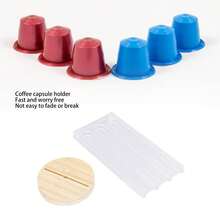 Rotatable Coffee Capsule Holder - 48 Holes Acrylic & Bamboo Wood Pod Rack Stand For Home Coffee Pod Organizer ,Coffee Service Coffee Accessories - Plastic - View 2
