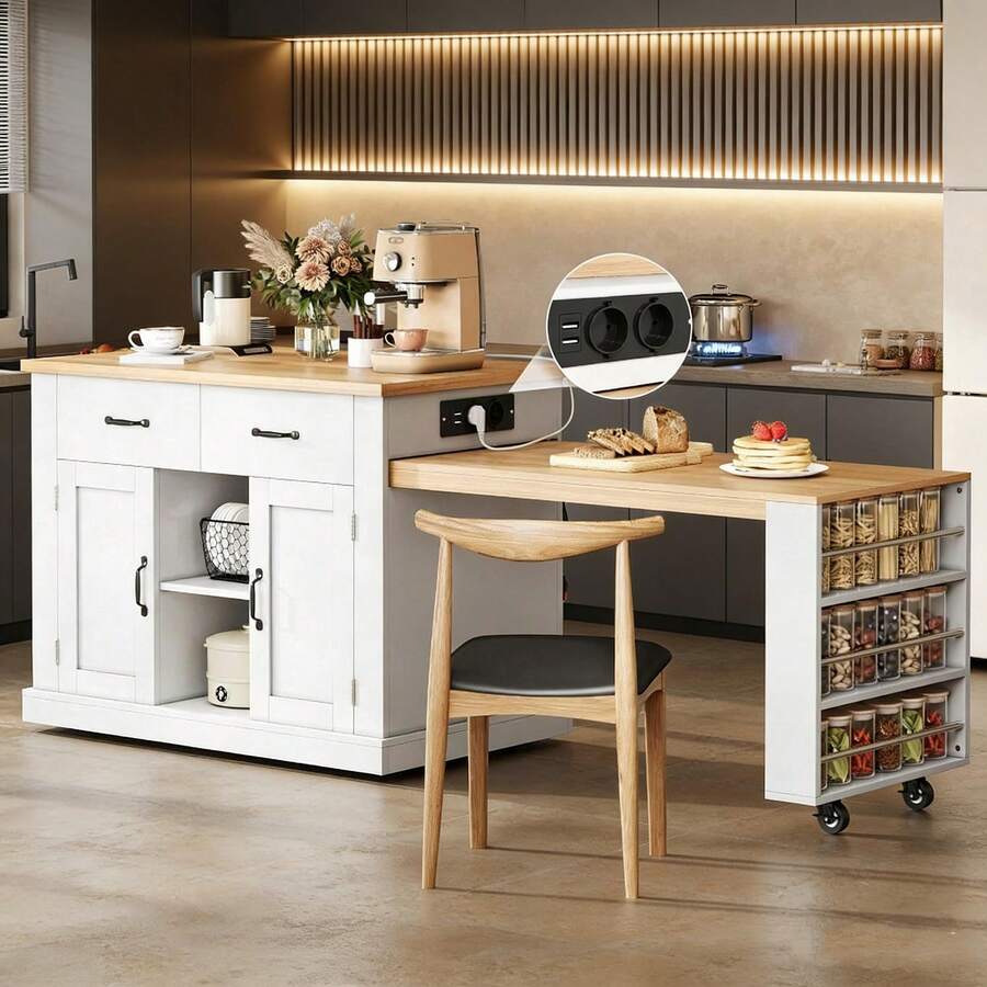 Dining Tables - White+Oak + MDF + Dining Room - View 1