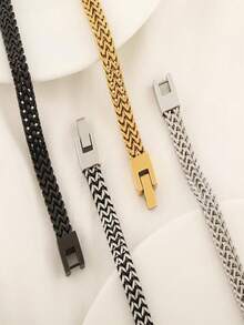 A Fashionable Punk 18k Stainless Steel, Electroplated Accessory. A 6mm-Wide Double-Layer Hollow Heart Bracelet. - Multicolor - View 3