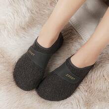 Giày tập Yoga cho nam nữ, kiểu dáng slip-on, chất liệu lông cừu, đế bằng, có quai dán, thích hợp cho tập luyện trong nhà, Pilates, giày thể thao lông mềm mại như đi chân trần. - Màu xám đen - Xem 2