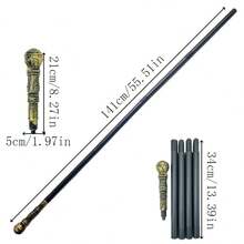 1pc Holiday Cosplay Scepter Prop, Egyptian Pharaoh Snake Head Scepter, King Scepter, Wizard Staff - Black - View 3