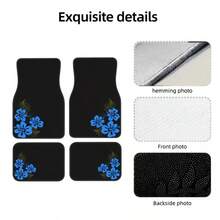 Juego de 4 alfombrillas flotantes azules, altamente absorbentes y compatibles con TESLA, SUV y sedanes - Hechas de poliéster duradero, fáciles de mantener, proporcionan protección para todo el año para los asientos delanteros y traseros, regalos perfectos tanto para hombres como para mujeres - Multicolor - Ver 4