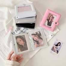 1pc PVC 11*8.9cm 20 Inner Pages Minimalist High-Quality Cute Mini Ins-Style Photo Album - 3-Inch Instant Film Album, Suitable For Photo/Card Collection, Portable & Stylish,Card Holder - 1 Set - View 1