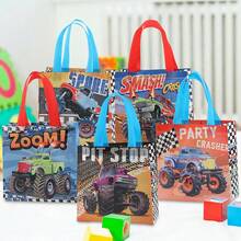 5/15 Stück Rennwagen-Themen Vlies-Tragetaschen, Monster Truck Muster Geschenktüten, geeignet für Themenfeiern, Einschulungsfeiern, Geburtstage, Geschäftsbesuche, Party-Gastgeschenke, Einschulungszeit, anwendbar für Feiertage, Veranstaltungen, Klassentreffen und verschiedene Anlässe - 9008-1-2-3-6-7 - Übersicht 10