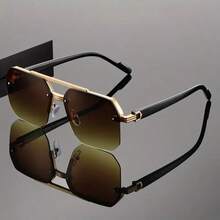 两副经典复古双梁多边形金属框眼镜，男女通用，适合日常佩戴及各种场合，是理想的送礼之选。 - 彩色 - 查看 7