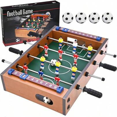 GOLDGE 2 in 1 Tischfußball für Kinder, Tischfußball mit abnehmbaren, hohen Füßen, Kickertisch für Kinder mit 6 Stangen und 4 Tischfußballbällen - 69*37*65cm, einfach zu montieren und aufzubewahren NZ6K