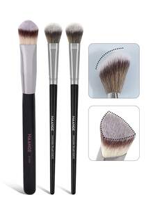 MAANGE 1支/3支装专业三角遮瑕刷，晕染化妆刷，适用于液体、膏状或粉状化妆品，便携式旅行化妆刷，采用柔软亲肤纤维，是送给女性和女孩的理想礼物。 - 彩色 - 查看 13