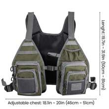 Ultra Lightweight Fly Fishing Vest – Unisex Breathable Mesh Fishing Tackle Vest With Multiple Pockets, Adjustable Strap Portable Chest Pack For Trout Fishing, Hiking & Outdoor Travel, One Size (51*81cm) - Green - View 2