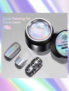 BORN PRETTY 5ml 金属彩绘凝胶 超激光银色 可卸 UV LED 凝胶 美甲沙龙美甲专用 - 銀色 - 查看 3