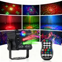Party Professional DJ Disco Dance Hall Lights, Voice Controlled Multi-Mode Laser Light, Atmosphere Light, Stage Light, With Remote Control, Suitable For Birthday Parties, Birthday Gifts, Club Performances, Karaoke Halls, Christmas Gifts, Halloween - Black - View 14