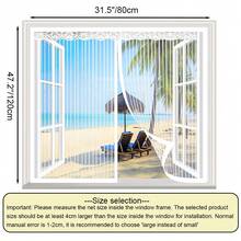 Magnetic Window Screen, Removable Hook And Loop Mesh Screen, Upgraded Polyester Fiber Door Window Screen, Magnetic Closure Door Screen To Prevent Mosquitoes And Flies From Entering, Suitable For Living Room, Bedroom And Kitchen - White - Multicolor - View 14