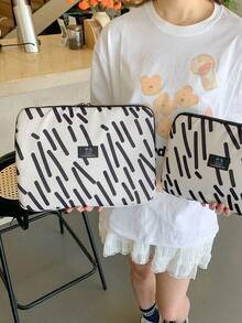 笔记本电脑包/平板电脑包 11英寸/14英寸笔记本电脑包/包/笔记本电脑套 黑白线条图案 防水便携式电脑保护套/小包/文件包/笔记本电脑内胆包/电脑手提包 11/13/14/15.3/15.6英寸 便携式桌布包 适用于9-11英寸Air 4/5 Pro 11/Mini 5/6 保护套/防震包 开学季必备包 - 彩色 - 查看 5