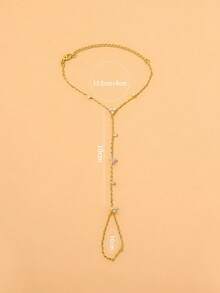 1件优雅奢华铜质锆石四叶草链环手链，适合女士日常、晚宴、派对佩戴，亦可作为礼物。 - 金色 - 查看 3