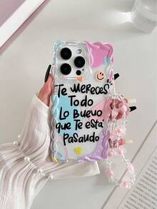 Ốp lưng điện thoại TPU chống rơi thiết kế tối giản, thanh lịch, viền sóng bện, in chữ, kèm phụ kiện vòng tay hạt cườm, tương thích với iPhone 17pro/17Air/17/17promax 16/11/16pro/16plus/16promax/16e/15Promax/13/14/12/XS/XR/7G/8PXR/7/8, in chữ cho iPhone 15Promax, 13, 14, 11, ốp mềm chống rơi P12 X, ốp lưng mềm TPU chống rơi viền sóng bện 12/14 in chữ. - Nhiều màu - Xem 5