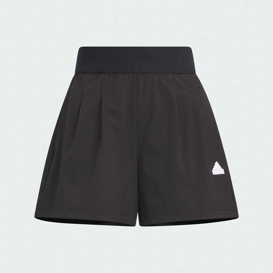 Adidas Pantalones cortos rectos de mujer con cierre de cremallera, de tela ligera, para primavera/verano - Negro - Ver 1