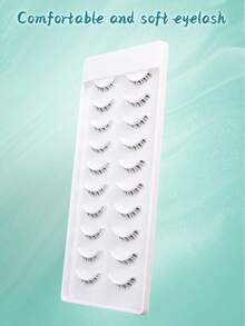 10 Pairs Cartoon-Style Natural Lengthening Lower Lashes, Delicate Makeup, Versatile False Eyelashes - Black - View 3