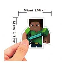 Minecraft 50张官方授权卡通地牢建造游戏贴纸，高品质防水防刮防紫外线装饰贴纸，适用于笔记本电脑、水瓶、滑板等，是送给妈妈、爸爸、祖父母、老师、朋友的绝佳礼物，也是情人节的趣味礼物。 - 多色 - 查看 3