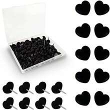 50pcs Plastic Love Thumbtack Shape Tack Binding Board Wall Nail Poster Photo Etc. Back To School - 彩色 - 查看 1