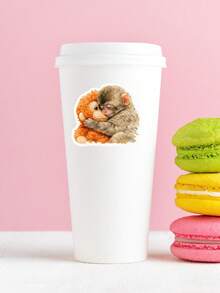 “Team Punch”猴子拥抱贴纸 - 爆款 Punchi 猴子柔软拥抱贴纸，可爱美学表情包贴纸，适用于 Kindle 和笔记本电脑，卡哇伊治愈礼物 - 彩色 - 查看 3