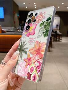 1pc Sea Turtle & Lily Floral Pattern Phone Case, Precise Camera Cutout Compatible With Samsung Galaxy S25 Ultra/Galaxy S24 Ultra/S24/S23 Ultra/A56 5G/A55 5G/A52s 5G/A26 5G, Nothing, Pixel, - Multicolor - View 6