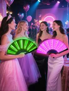 1pc 10-Inch LED Atmosphere Prop Illuminated Fan, Rave Fan For Electronic Music Festival, Party, Performance, Masquerade Ball, Wedding, Bachelor Party, Costume Play Party Decoration - Multicolor - View 10