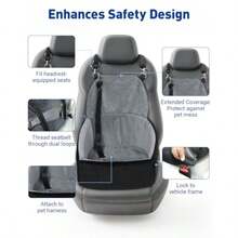 Asiento de coche para perros pequeños asiento elevador para mascotas con respaldo extensible asientos de coche para mascotas de hasta 30 libras funda extraíble lavable con bolsillos de - Negro y gris - Ver 5