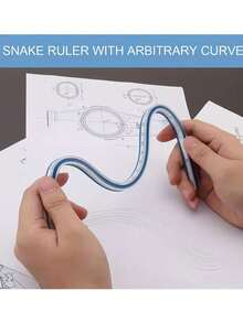 1pc Dual Scale Flexible Curved Ruler, Centimeter/Inch, Elastic Curved Edge, Multi-Functional Plastic Drawing Tool, Suitable For Drawing, Design, Handicrafts, Artists, Students And Office/School Use, Durable And Portable Measuring Tool - Curved Ruler - View 4