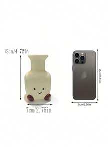 1个可爱笑脸化妆刷架 - 办公文具笔筒 - 花瓶收纳架 - 豪华客厅玄关卧室电视柜装饰 - 彩色 - 查看 2