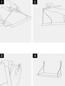 1个壁挂式悬浮置物架，墙面收纳架，书架支架，悬挂式壁挂置物架 - 白色 - 查看 5